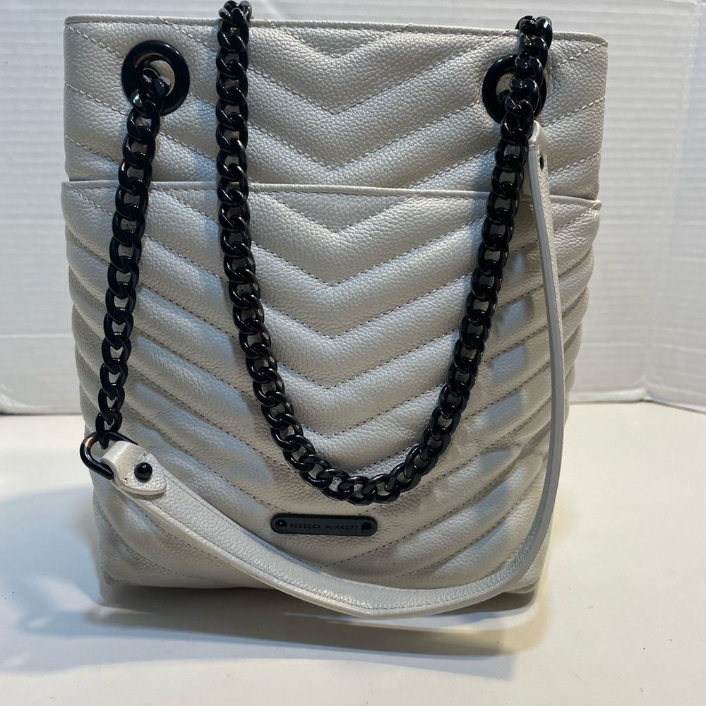 Rebecca Minkoff White Quilted Chain leather Shoulder Bag